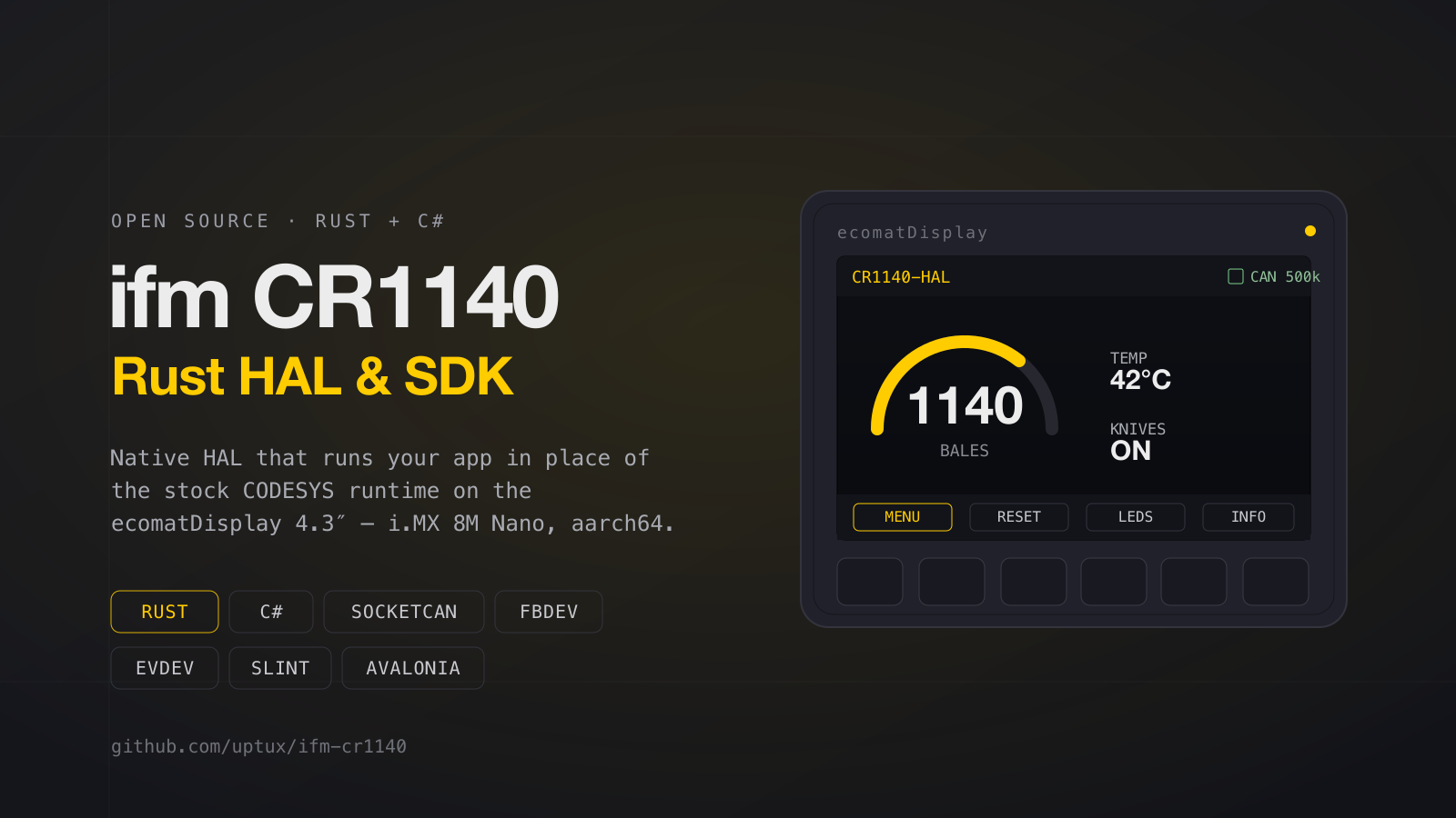ifm CR1140 Rust HAL & SDK